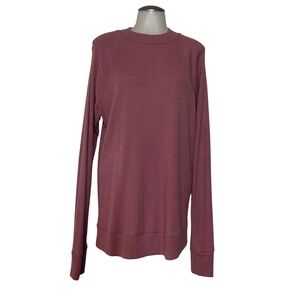 Gaiam Ribbed Long Sleeve  banded Sweater Top XL Dusty Rose NWOTPreowned Soft